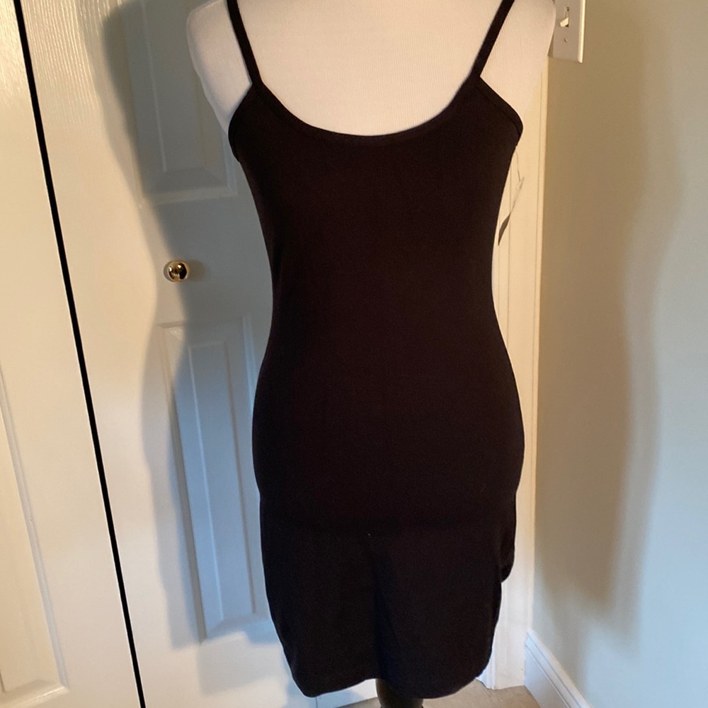 NWT Faris Spaghetti Strap Black Form-Fitting Mini Dress